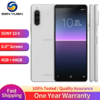 Original Sony Xperia 10 II 4G Cell Phone 6.0'' Screen 4GB RAM 64GB/128GB ROM NFC GPS OctaCore Android Xperia 10 II phone