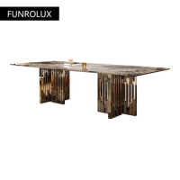 Luxury Marble Dining Tablel Rectangular Dining table Big Size Table for Dining Room