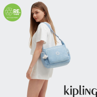 Kipling 溫柔冰霜藍多袋實用側背包-GABB
