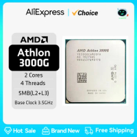 AMD Athlon 3000G CPU 3000G 3.5 GHz Dual-Core Quad-Thread CPU Processor DDR4-2666 Socket AM4 AMD Athlon 3000G CPU Processor
