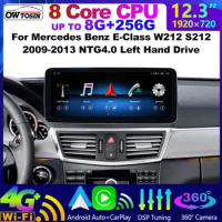 12.3" 1920*720P Android 13 4G WiFi 8G+256G Car GPS Radio For Mercedes Benz E Class W212 S212 2009-2013 NTG4.0 auto CarPlay Audio