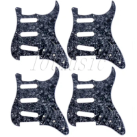 4PCS Guitar SSS Pickguard 3PLY 11 Hole Gray Black Pearl For Fender Stratocaster