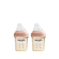 【hegen】金色奇蹟PPSU多功能方圓型寬口奶瓶 150ml - 嫣粉(雙瓶組)