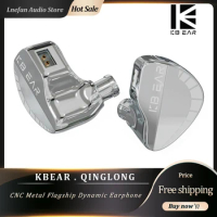 KBEAR Qinglong PU+PEEK Double Layer Composite Diaphragm Dynamic IEM Metal CNC Earphone 2Pin Wired HiFi Headphone Music Earbud