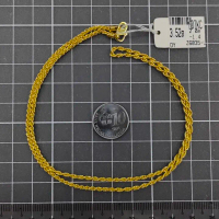 Emas 916,Rantai Leher Pintal Hollow 0.19cm Design:6035<Y07KC>L916C(YT)-Size: 52.5cm