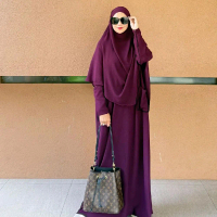 Almahyra Syar'i Set French Khimar - gamis abaya syar'i umroh lebaran