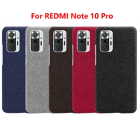 Redmi Note 10 Pro Luxury Case For Xiaomi Redmi Note 10S Note10 Pro Max 4G Canvas Fabric Leather Thin Skin Protective Phone Cover