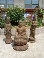 木雕觀音菩薩，釋迦牟尼佛，站觀音高1米佛高50