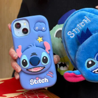 Stitch Iphone15 Silicone Soft Shell Phone Case Kawaii for Iphone14 13 12 11promax Anime Cute Cartoon Girl Phone Case Gift