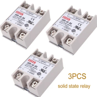 3PCS solid state relay dc 40 ssr 40a solid state relay single-phase input 3-32V DC output 24-380V AC