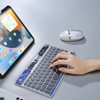 Transparent Wireless Keyboard for IPad, Huawei, Samsung Xiaomi Tablet External Keyboard, Home Office Mini Bluetooth Keyboard