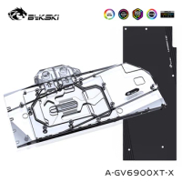 Bykski Watercooler For GIGABYTE Radeon RX 6900XT/6800XT GAMING OC Graphics Card Block ,Full Cover With Back Plate , A-GV6900XT-X