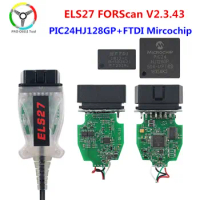 ELS27 FORScan V2.3.43 OBD2 Scanner PIC24HJ128GP FTDI Mircochip ELS 27 Multi Language ELS27 for Frd/Mzda