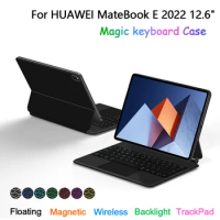 Case For HUAWEI MateBook E 2022 12.6 inch DRC-W58 Trackpad Backlit Keyboard Floating Magnetic Stand Cover Folio Magic Teclado