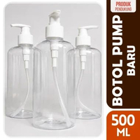 BOTOL PUMP 500ml / Pump Bening - Botol Pet Memanjang / Tinggi