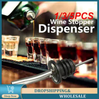 1/3/5PCS Stainless Steel Wine Liquor Pourer Wine Bottle Pourer Stopper Oil Bottle Pourer Dispenser Leak-proof Stopper