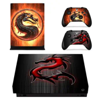 Mortal Kombat Dragon Full Cover Skin Console &amp; Controller Decal Stickers for Xbox One X Skin Stickers Vinyl