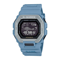 【CASIO 卡西歐】G-SHOCK 藍牙 衝浪運動 海洋水藍 雙重材質錶圈 運動系列 GBX-100-2A_46mm