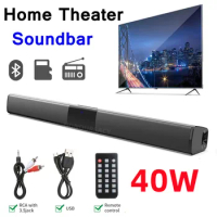 40W Soundbar TV Portable Bluetooth-compatible Speaker Sound Bar Wireless Column Home Theater Sound System RCA AUX For TV PC