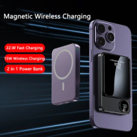 20000mAh Magsafe Power Bank Magnetic Wireless Powerbank for iPhone 15 14 Xiaomi Huawei Portable Induction Charger Spare Battery
