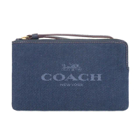 【COACH】丹寧藍coach logo大手拿包(CH386 IMDEN)