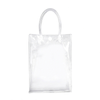 【小麥購物】透明手提袋 大款(手提袋 購物袋 塑膠袋 禮物袋 禮品 包裝 包裝袋 卡扣袋 禮物)