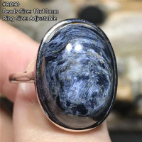 Top Natural Blue Pietersite Stone Ring Silver Jewelry For Woman Lady Man Healing Gift Crystal Oval Beads Adjustable Ring AAAAA
