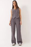 Bianco Lucci Women's Palazzo Pants Vest Bottom-Top Suit 60331 60271041