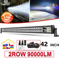 CO LIGHT 42" Spot Flood Led Light Bar 90000LM LED Work Light 2-Rows Combo Beam LED Driving Light For ATV UTV SUV Truck 12V 24V