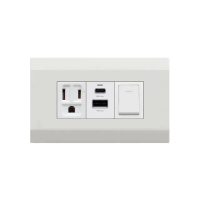 【易智快充】國際牌Panasonic DECO LITE星光面板(AC三孔插座+36W USB插座+LED電源開關)