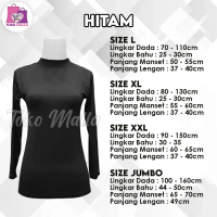 Part 3 Manset Kebaya Lengan Panjang SPANDEK BALON / BAHAN LICIN Polos - Hitam, L