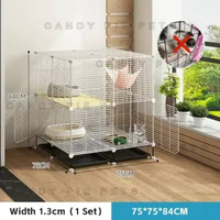 ZS - 1 Set Kandang Kucing Besar Pagar Kucing Pembatas Tingkat Kandang Hewan peliharaan White 4M-2