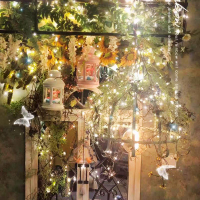 北歐風格復古裝飾燈泡懸掛架 垂吊花架爬藤架掛鉤架 花園雜貨