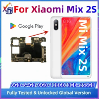 Motherboard MB for Xiaomi Mi Mix 2S, 64GB, 128GB, 256GB ROM, Unlocked Mainboard, with Google Playstore Installed