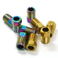 1×M8 Bicycle Hydraulic- Hose Screw Bolt Nut For Shimano- GUIDE- AVID- Titanium Alloy Bike Disc Brake Oil Tube Connection Screws