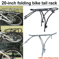 Folding Bike Rear Rack 20-Inch V-Shaped Luggage Rack Rear Rack Aluminum Folding Bike Rear Rack Carries 80kg Cargo Tail Rack