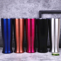 20pcs/lot 30oz Beer Tumbler 900ml Vase Glass Water Mug Stainless Steel Cup 2 Wall Vacuum Insulated Straight Bottle Fashionable
