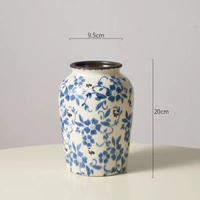 全城热卖 - 新中式高級感冰裂青花瓷復古花瓶陶瓷花器客廳水養插花裝飾品擺件