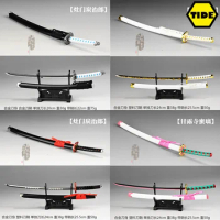 1/6 Japan Samurai Katana Demon Slayer Sword No Yaiba Espadas Manga Anime Accessories Model Uncut Blade Toy For 12" Action Figure