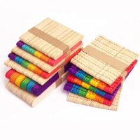 100PCS Kids Popsicle Stick Ice Cube Maker Colorful Cream Tools Model Special-Purpose Wooden Craft Stick Lollipop Mold