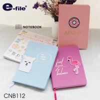 [COD] [tiktok]e-file สมุดโน๊ต กระดาษถนอมสายตา ปกแข็ง 3 สี ปกหนัง A5 (มีเส้น) CNB112