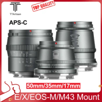 TTArtisan 50mm F1.2 17mm 35mm F1.4 APS-C Camera Lens for FUJI X SONY E Canon EOS M Olympus Panasonic M4/3 Mount Camera