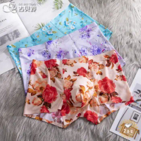 New Men’s Ice Silk Flora Underwear Seamless Sexy Men's Boxers Shorts Male Ultra-thin Breathable Panties Briefs Underpants