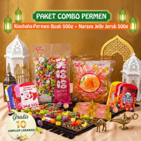 PAKET COMBO Xiaomimi Permen Aneka Rasa 500 gram dan Naraya Permen Jelly Jeruk Mandarin 500 gram Hamp