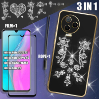 3 in 1 For Infinix Note 12 2023/Note 12 Pro 4G/X676C/X676B/Note 20 Case Glitter Crystal Electroplate