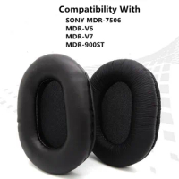 Ear Pads Cushions Replacement, Compatible with Sony MDR-7506/MDR-V6/MDR-V7/MDR-CD900ST Headphone, Softer Protein Leather Earpads
