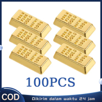 100pcs Emas Batangan Palsu Emas Antam Replika Emas Palsu Simulasi Miniatur