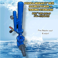 Pompa HIDRAM 2 inc Besi Double Tabung Baut Dan As Klep Stainless