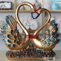 創意家居歐式天鵝擺件客廳電視酒櫃擺設軟裝飾工藝品結婚新婚禮物QM 【麥田印象】