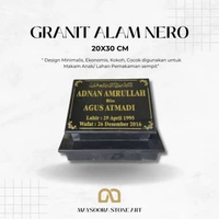 BATU NISAN DUDUKAN GRANIT ALAM NERO 20X30 CM